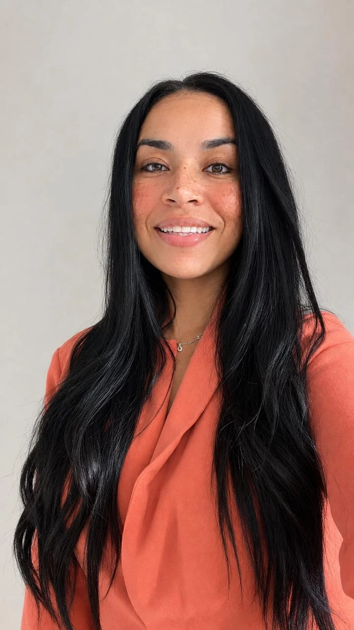 Dra. Suzana D. Mello sorrindo, com uma blusa coral